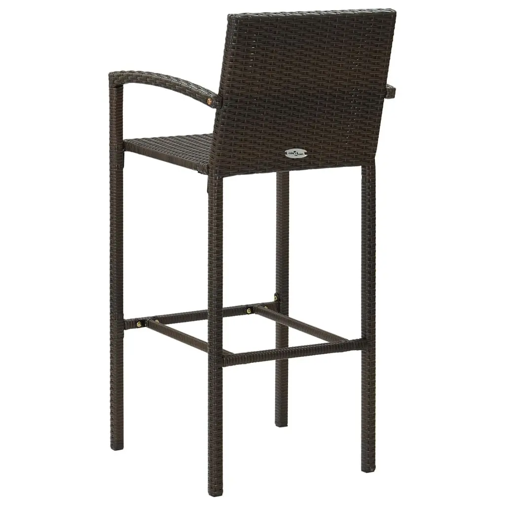 Bar Stools 4 pcs Brown Outdoor Indoor Kitchen Breakfast Seating with Armrests