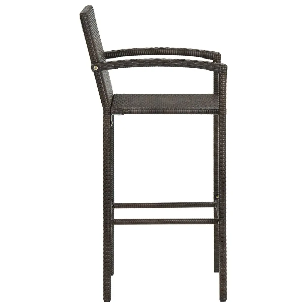 Bar Stools 4 pcs Brown Outdoor Indoor Kitchen Breakfast Seating with Armrests