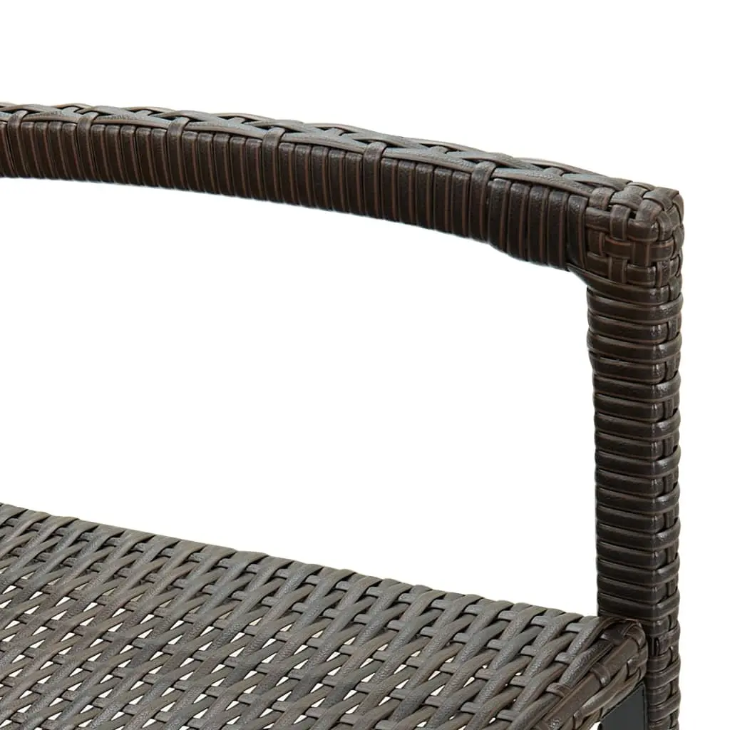 Bar Stools 4 pcs Brown Outdoor Indoor Kitchen Breakfast Seating with Armrests