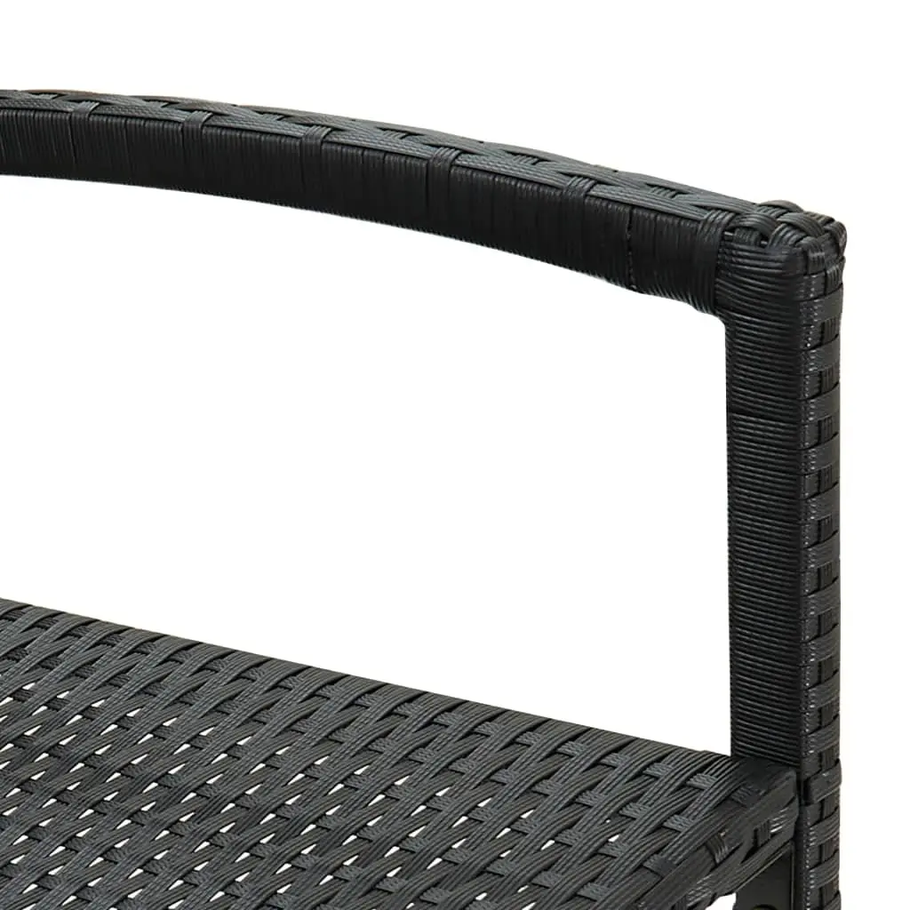 Bar Stools Indoor Outdoor Kitchen Dining Seat 4 Piece Black Poly Rattan