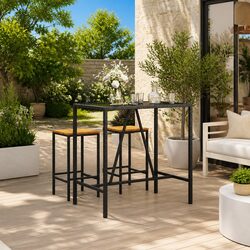 Reliable and Practical Black Bar Table for Outdoor Spaces