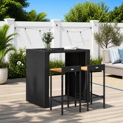 Comfortable and Practical Black Bar Stools - 2 Pieces