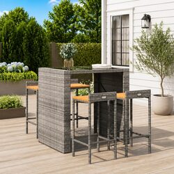 Comfortable and Reliable Grey Bar Stools 4-Pack