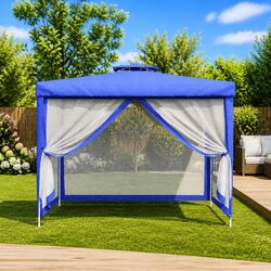 Reliable 3x3m Gazebo with Double Roof and Mesh Sidewalls