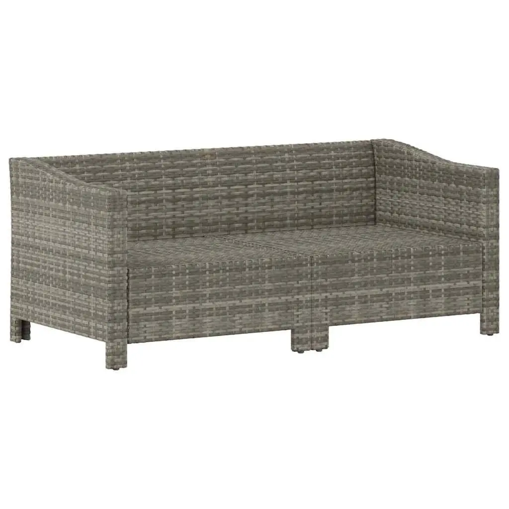 Garden Lounge Set 2 Piece Outdoor Furniture Grey Poly Rattan with Cushions