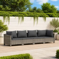 Reliable 4 Piece Grey Garden Lounge Set with Comfort