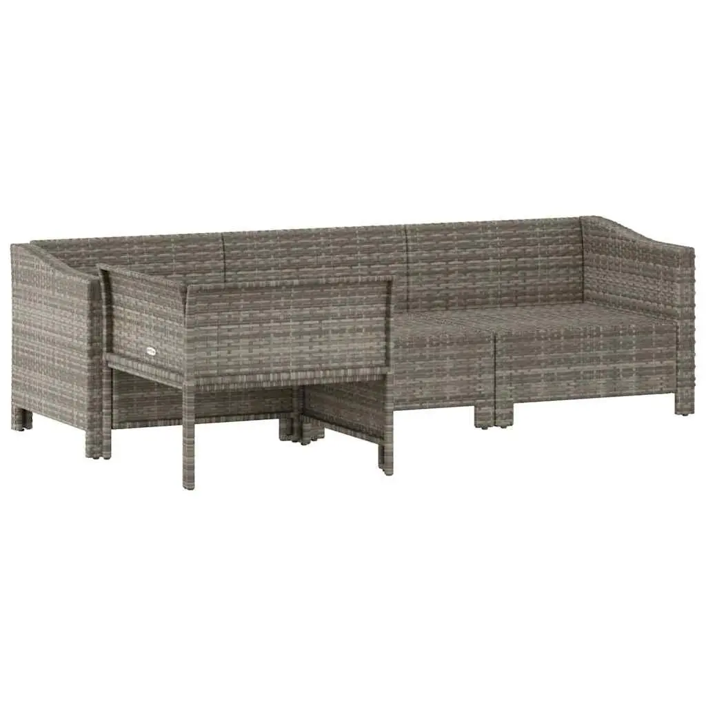Grey Poly Rattan Outdoor Furniture Set 4 Piece Garden Lounge with Cushions