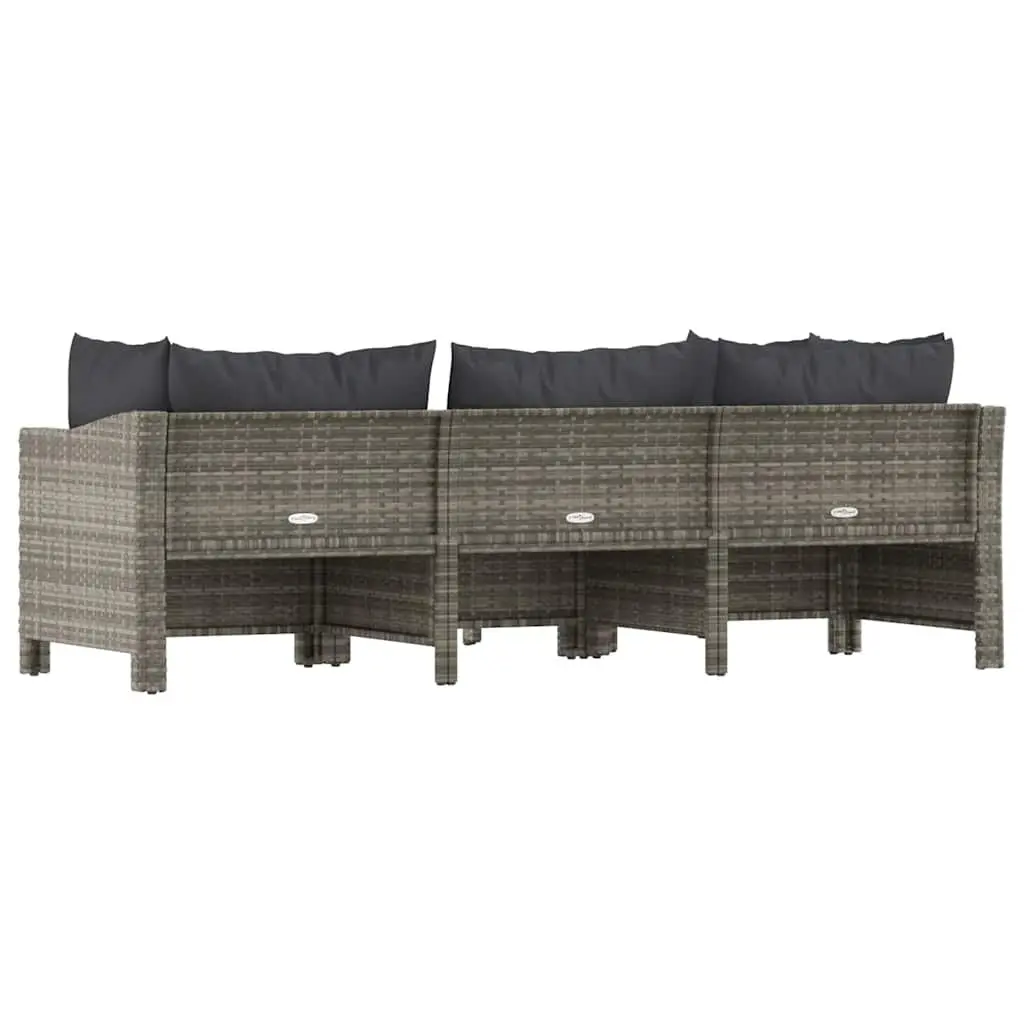 Grey Poly Rattan Outdoor Furniture Set 4 Piece Garden Lounge with Cushions