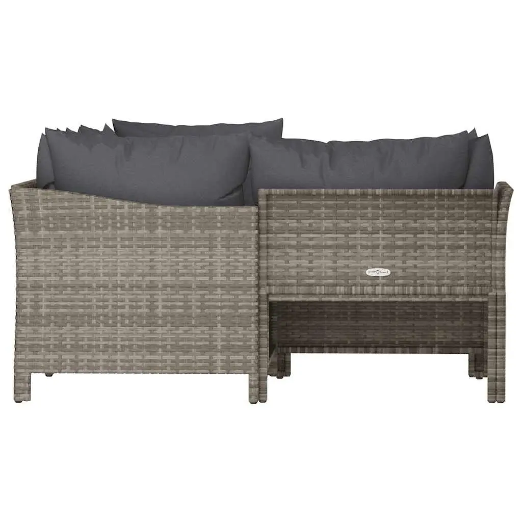 Grey Poly Rattan Outdoor Furniture Set 4 Piece Garden Lounge with Cushions