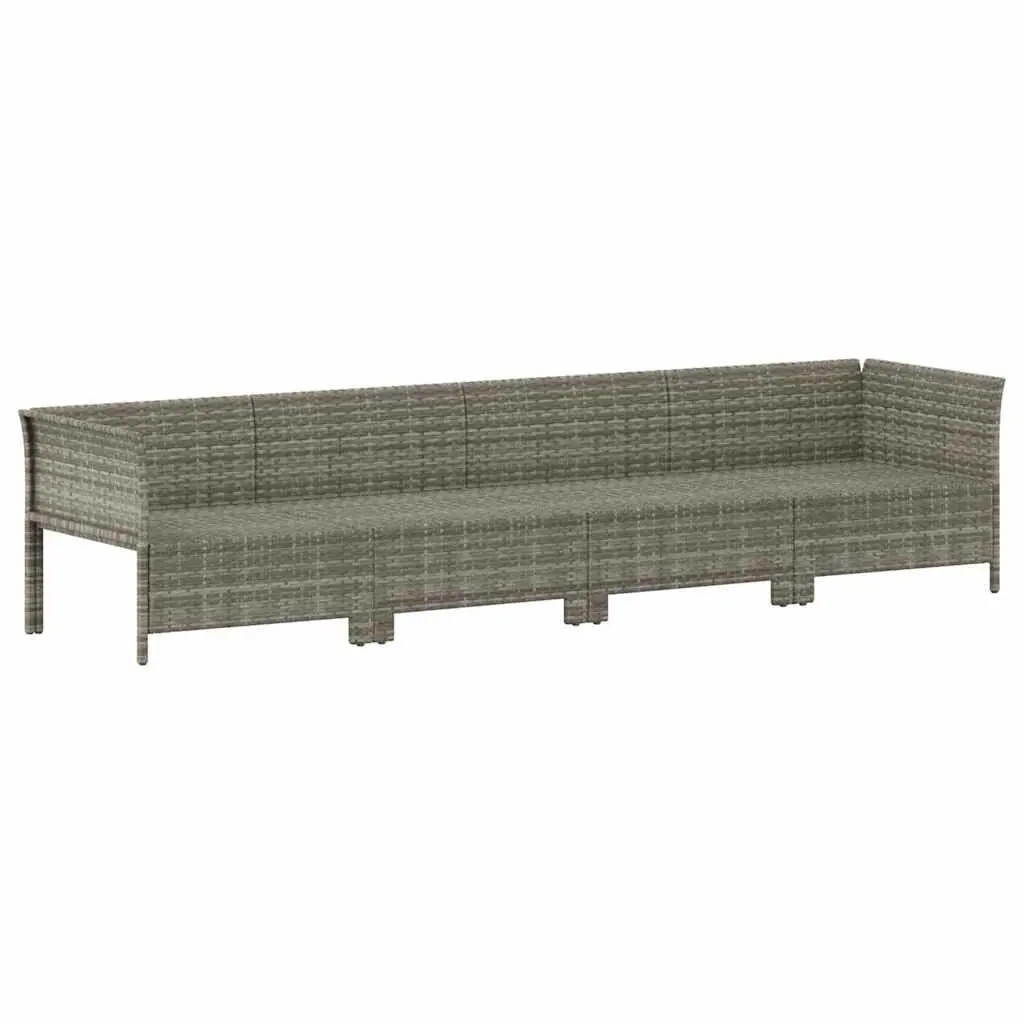 Outdoor Furniture Lounge Set 4 Piece Grey Poly Rattan Cushions for Garden