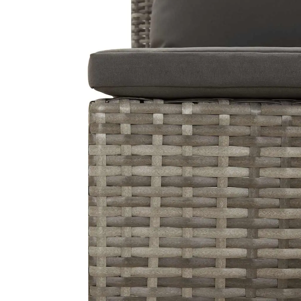 Outdoor Furniture Lounge Set 4 Piece Grey Poly Rattan Cushions for Garden