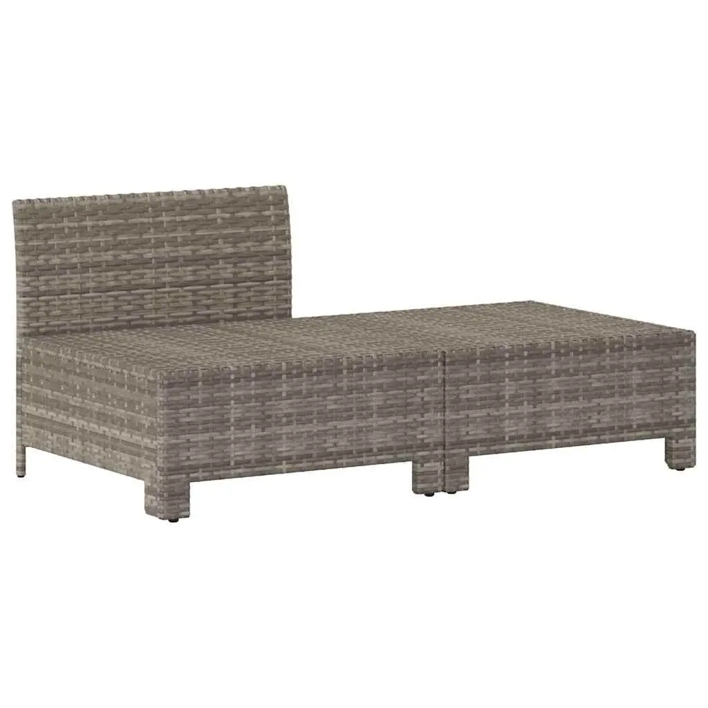 Outdoor Furniture Lounge Set 2 Piece Grey Poly Rattan with Cushions