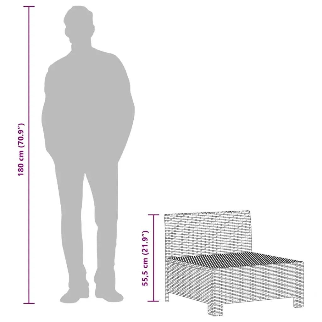 3 Piece Garden Lounge Set Cushions Grey Poly Rattan Outdoor Furniture