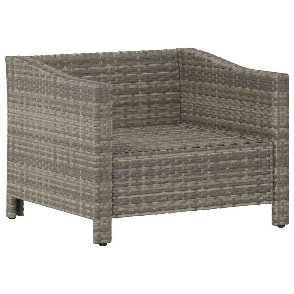 Grey Poly Rattan Armchair with Cushion