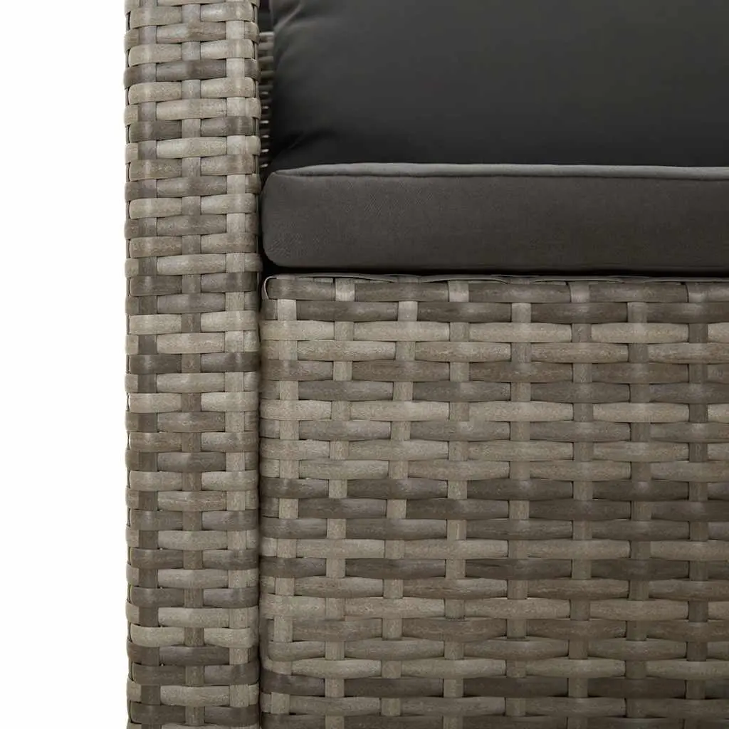 Grey Poly Rattan Armchair with Cushion