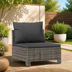 Comfortable Grey Garden Middle Sofa with Cushion Included