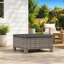 Comfortable Grey Footrest with Cushion for Outdoor Spaces