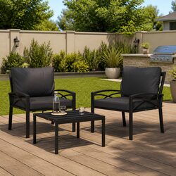 Comfortable Black Garden Chair with Stylish Cushions
