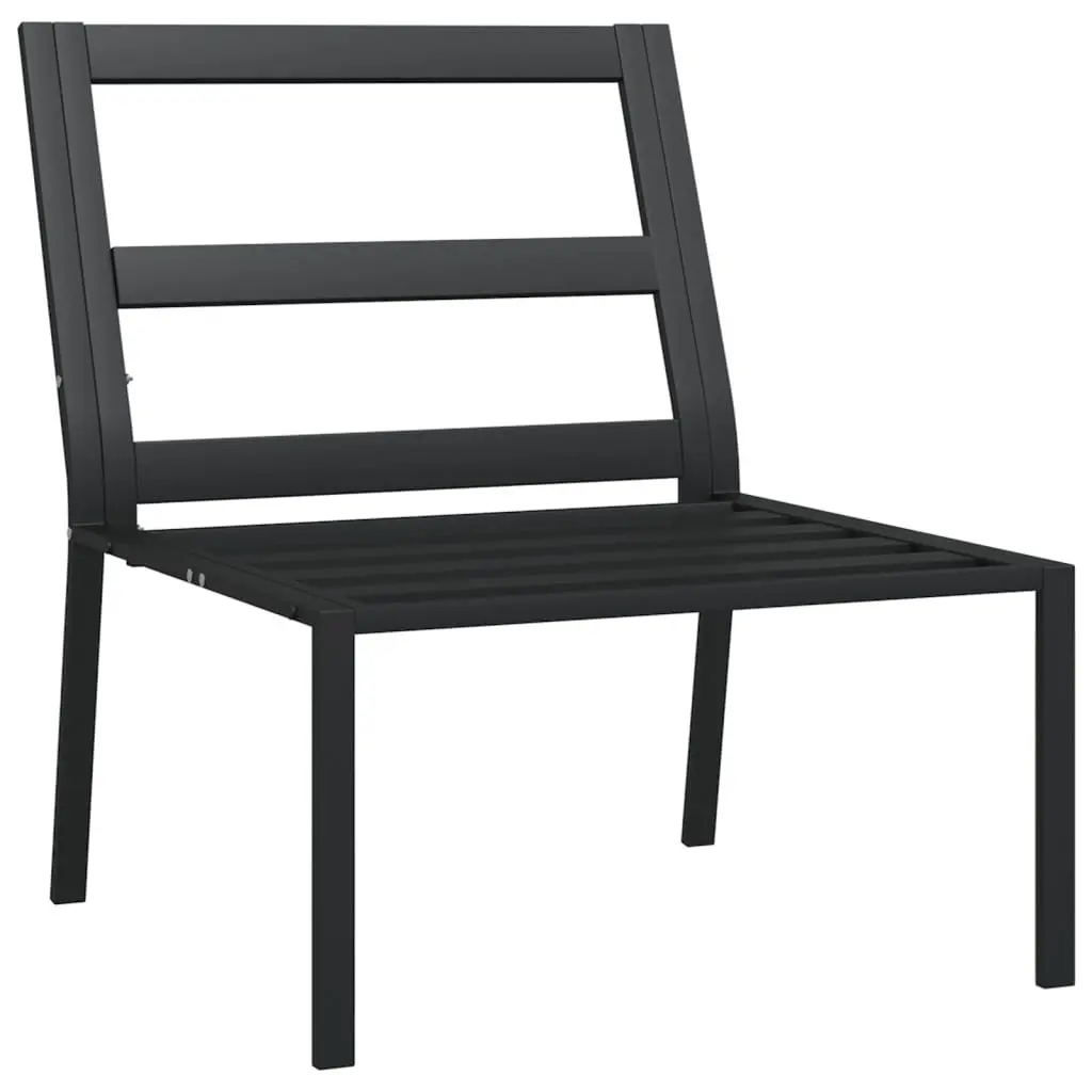 Outdoor Garden Chairs Set 2pc Black Steel Patio Seating with Cushions