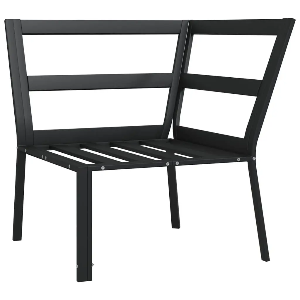 Garden Chair Steel Frame Patio Seating with Grey Cushion Backrest 76 x 76 x 79 cm