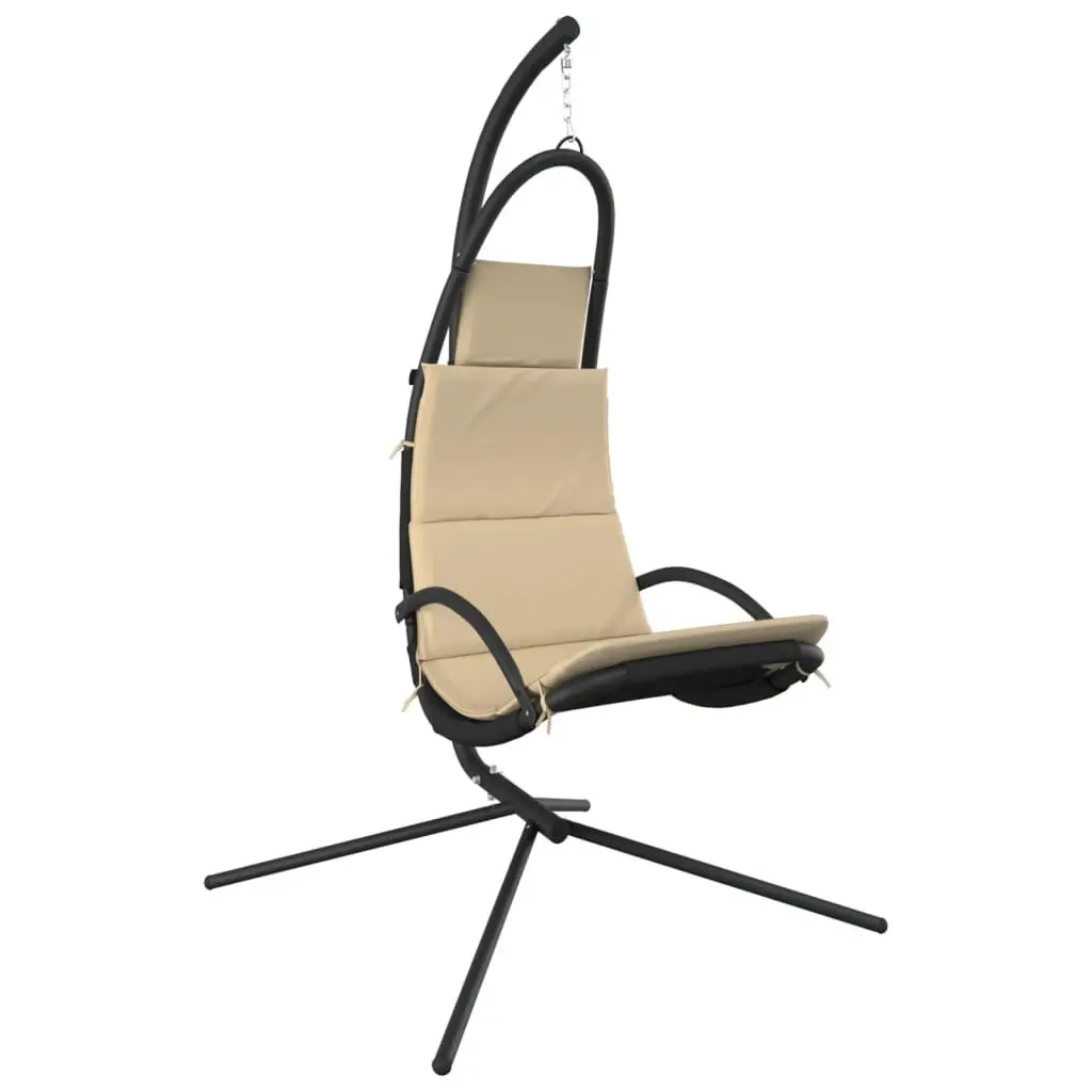 Garden Swing Chair Outdoor Patio Seat Cream Oxford Fabric Steel