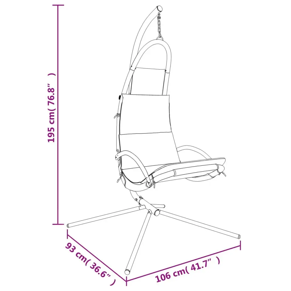 Garden Swing Chair Outdoor Patio Seat Cream Oxford Fabric Steel