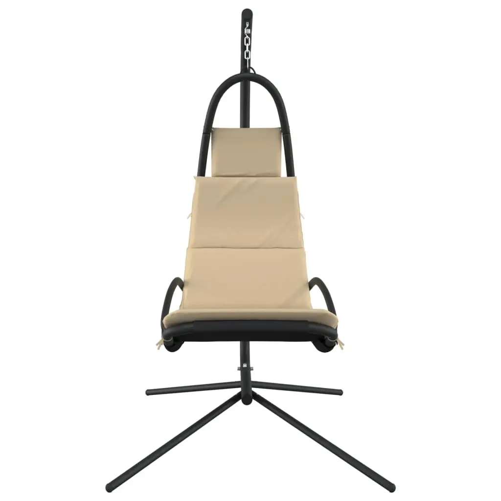 Garden Swing Chair Outdoor Patio Seat Cream Oxford Fabric Steel