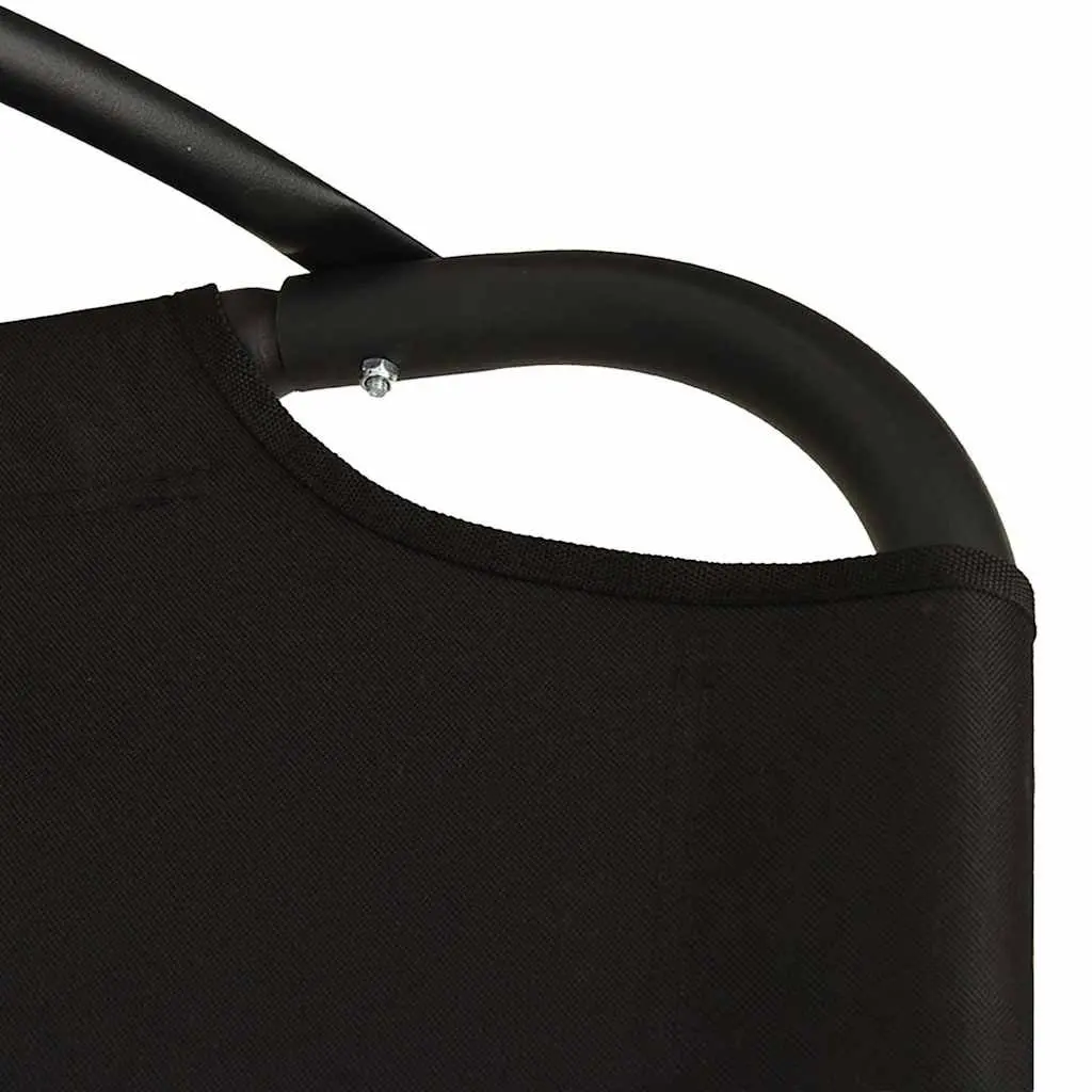 Garden Swing Chair Outdoor Patio Hanging Seat Black Oxford Fabric Steel Frame