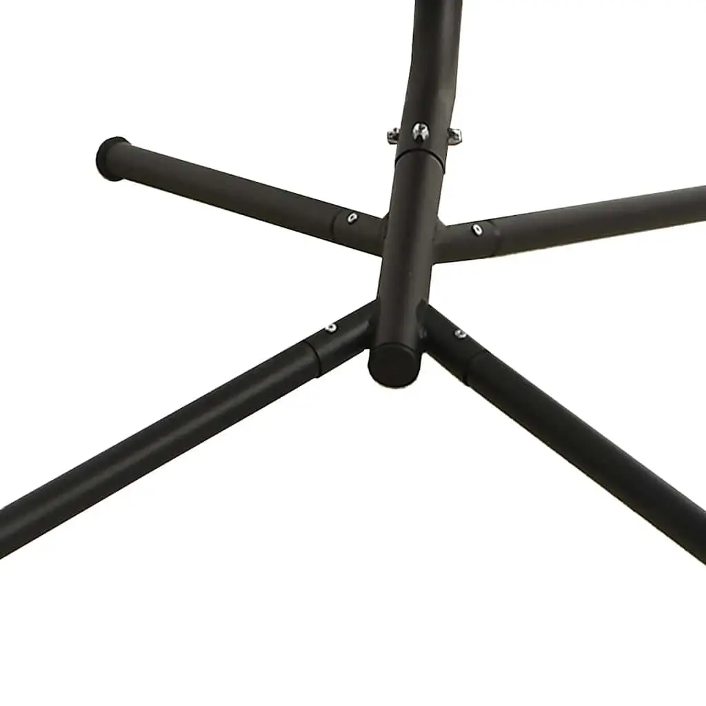 Garden Swing Chair Outdoor Patio Hanging Seat Black Oxford Fabric Steel Frame