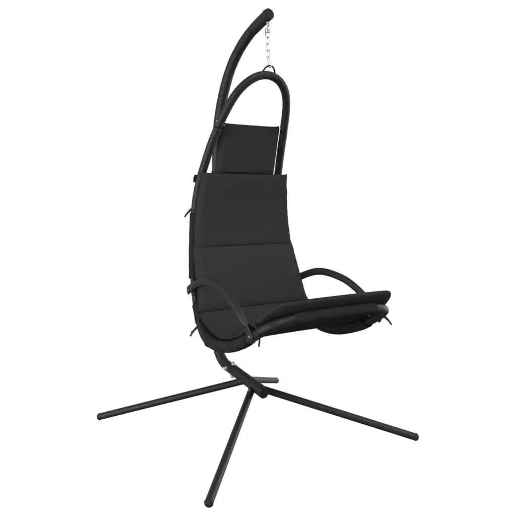 Hanging Swing Chair Outdoor Seat Grey Oxford Fabric with Cushion Steel Frame