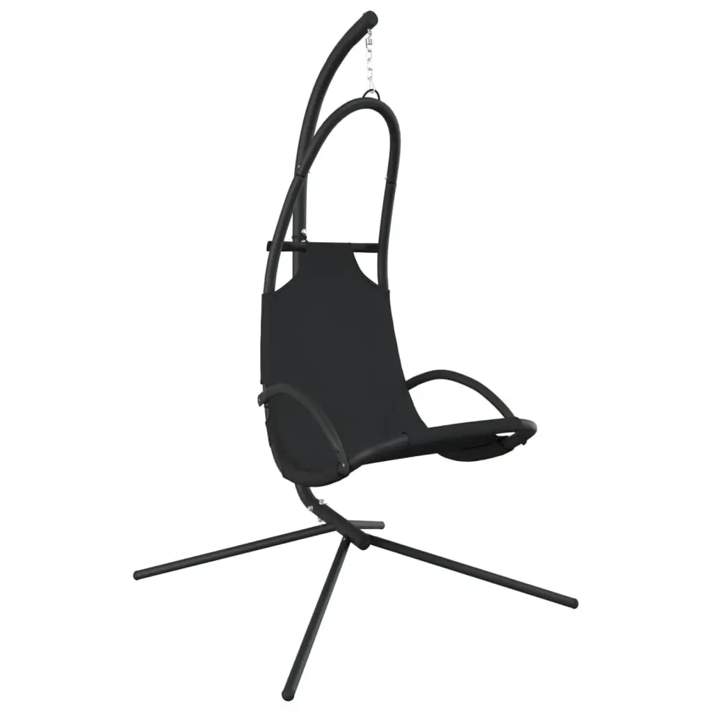 Hanging Swing Chair Outdoor Seat Grey Oxford Fabric with Cushion Steel Frame
