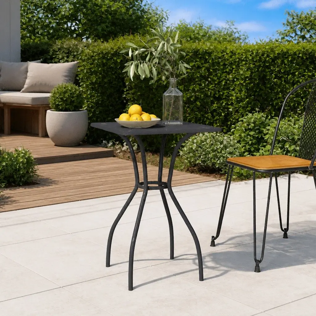Anthracite Garden Table with Mesh Top