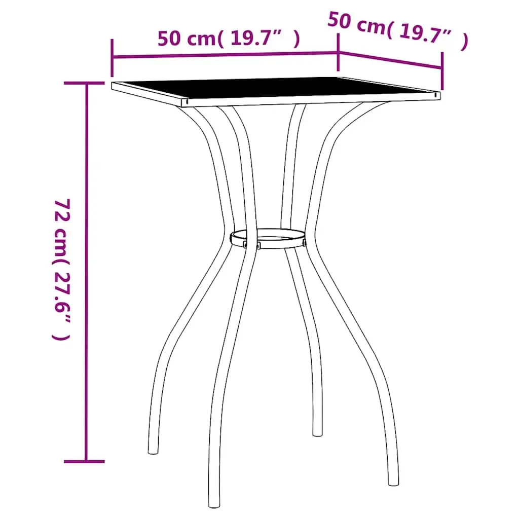 Anthracite Garden Table with Mesh Top