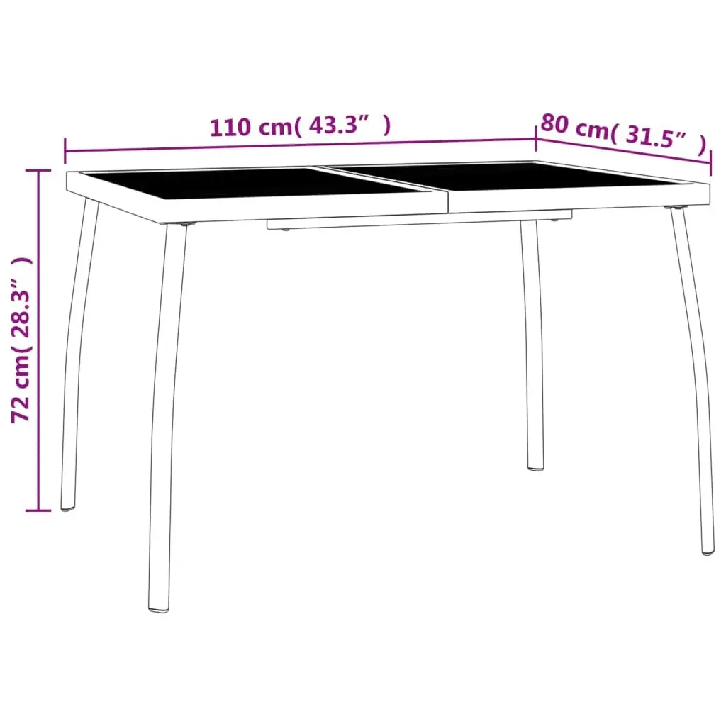 Garden Dining Table Anthracite Steel Mesh Outdoor Patio Furniture Contemporary