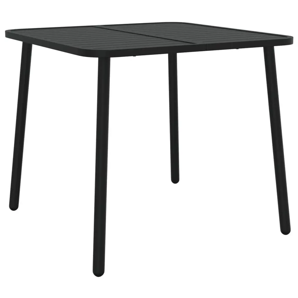 Garden Table Anthracite 80x80x71cm Outdoor Patio Dining Steel Frame Slatted