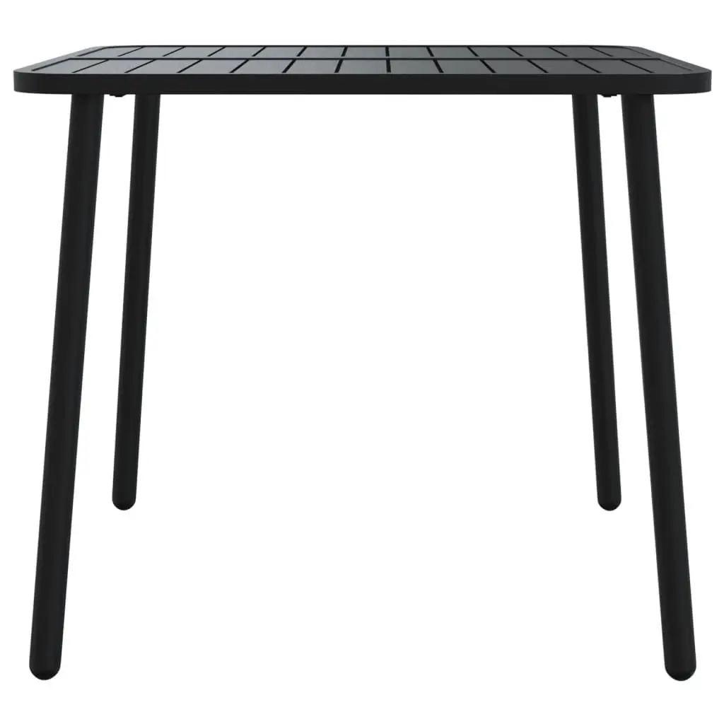 Garden Table Anthracite 80x80x71cm Outdoor Patio Dining Steel Frame Slatted