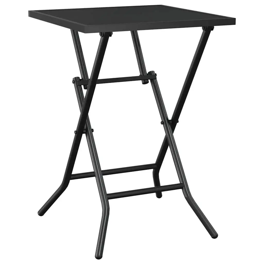 Folding Garden Table Anthracite 50x50x72cm Steel Mesh Outdoor Patio Dining