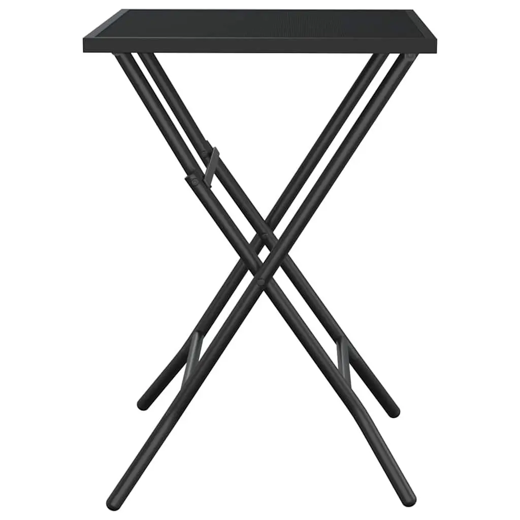 Folding Garden Table Anthracite 50x50x72cm Steel Mesh Outdoor Patio Dining