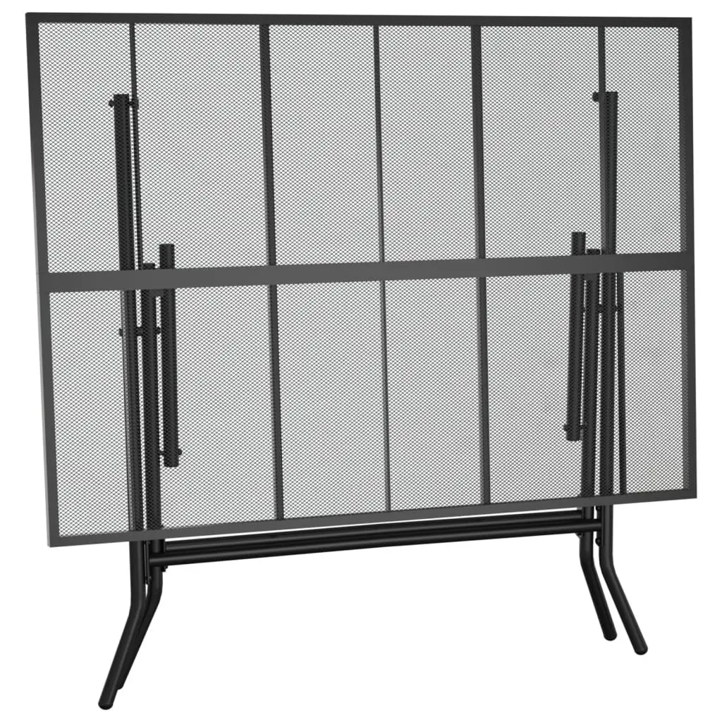 Folding Garden Table Anthracite 110x80x72cm Steel Mesh Outdoor Patio Dining