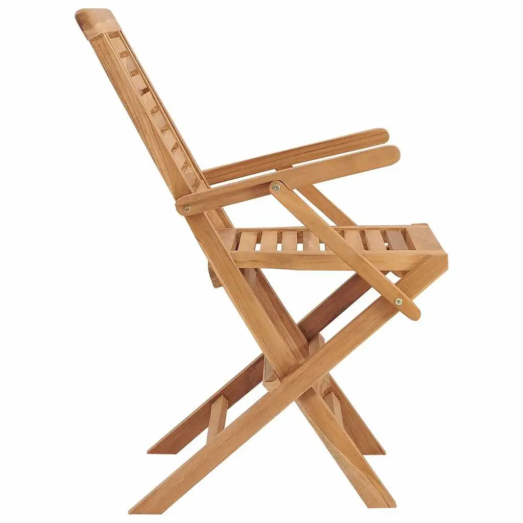 Folding Garden Chairs Outdoor Seating 2 Piece Teak Wood Brown