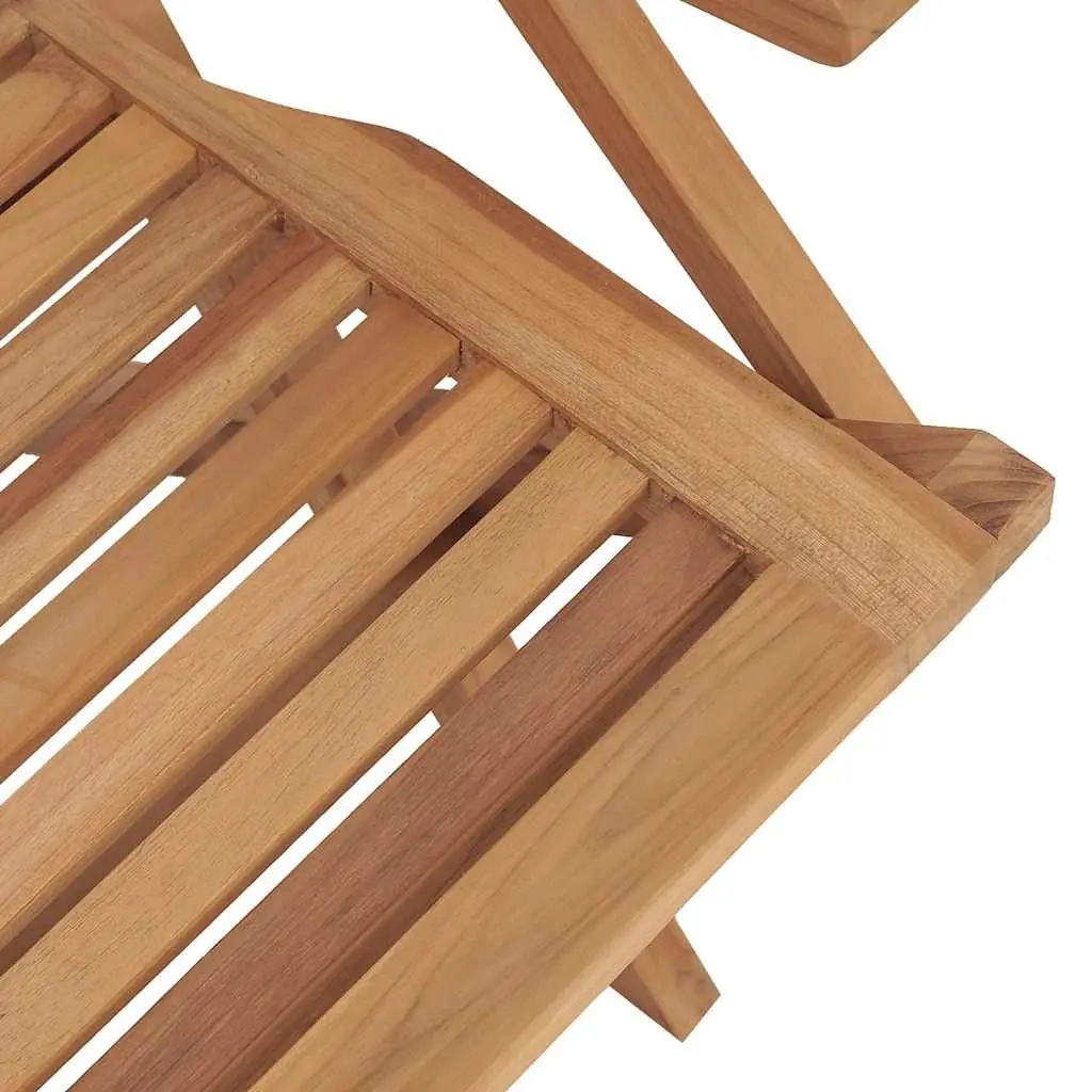 Folding Garden Chairs Outdoor Seating 2 Piece Teak Wood Brown