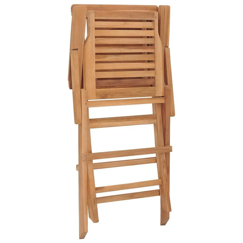 Folding Garden Chairs Outdoor Seating 2 Piece Teak Wood Brown