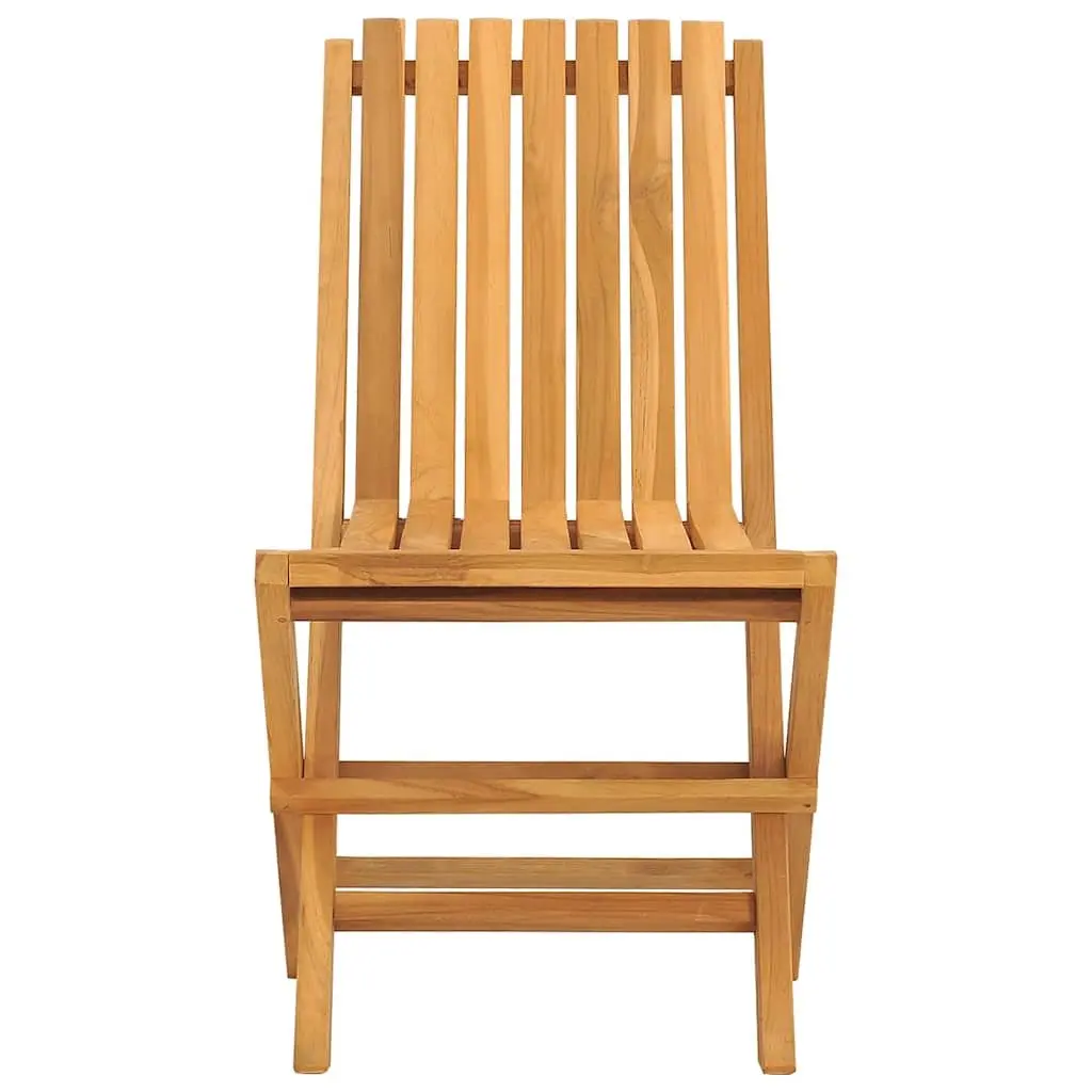 Folding Garden Chairs 2 pcs Outdoor Seating Wooden Backrest Slatted Design