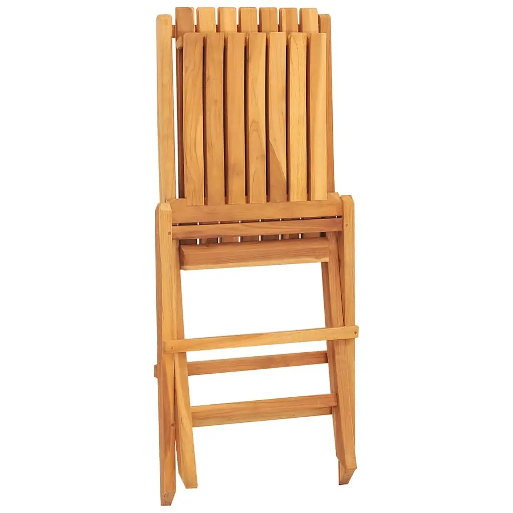 Folding Garden Chairs 2 pcs Outdoor Seating Wooden Backrest Slatted Design