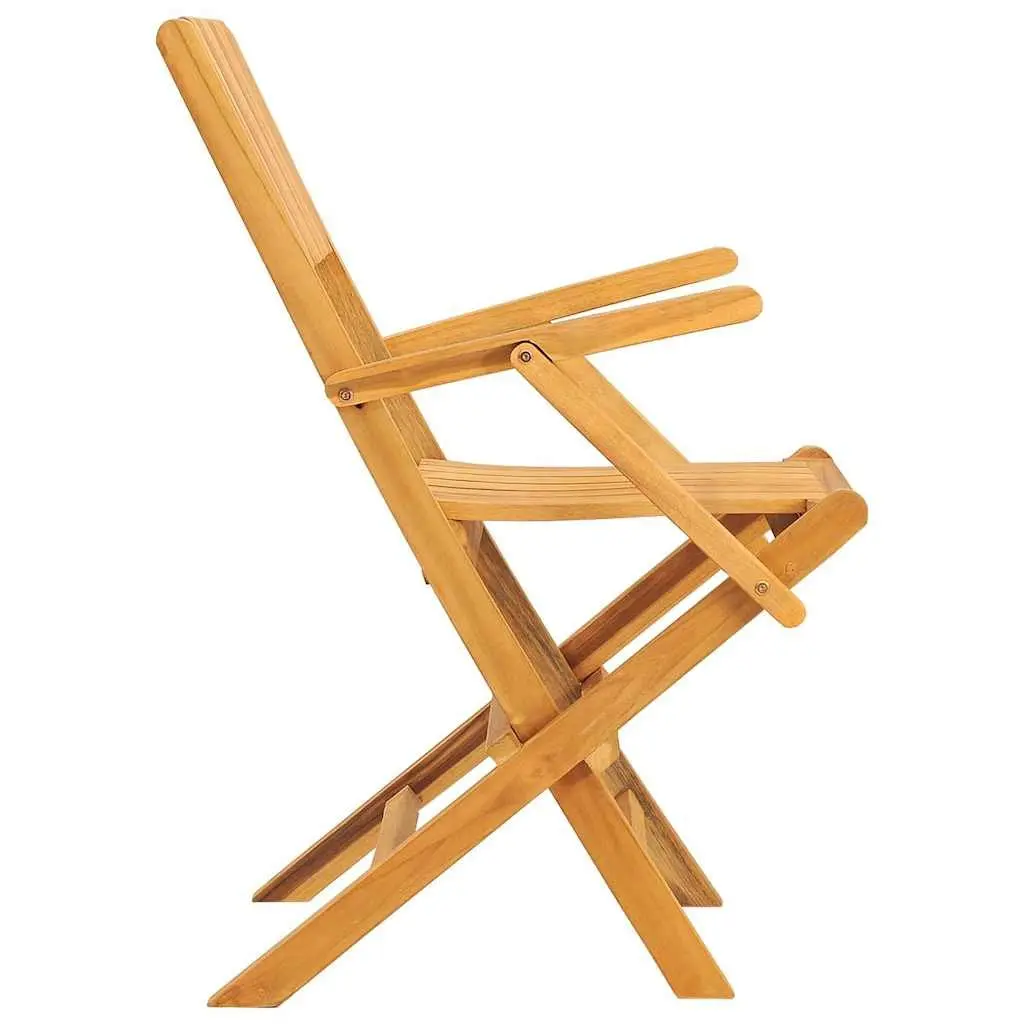 Folding Garden Chairs Wooden Outdoor Seating 2 pcs Brown Teak