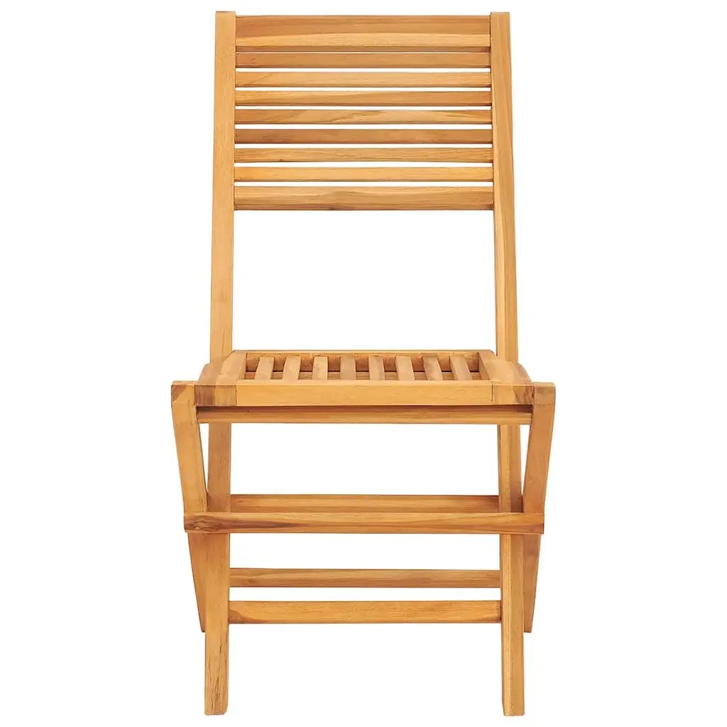 Wooden Folding Garden Chairs 2 pcs Outdoor Seating Brown Slatted Design