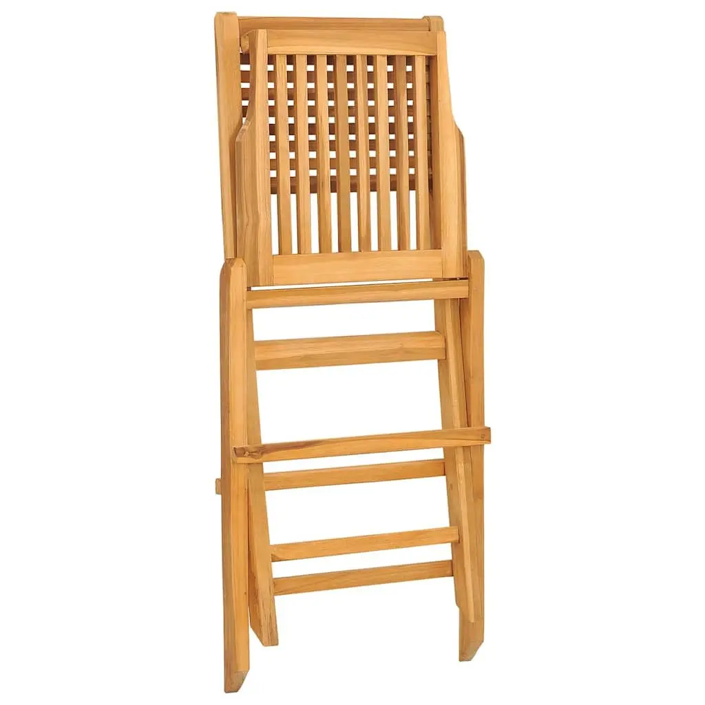 Wooden Folding Garden Chairs 2 pcs Outdoor Seating Brown Slatted Design