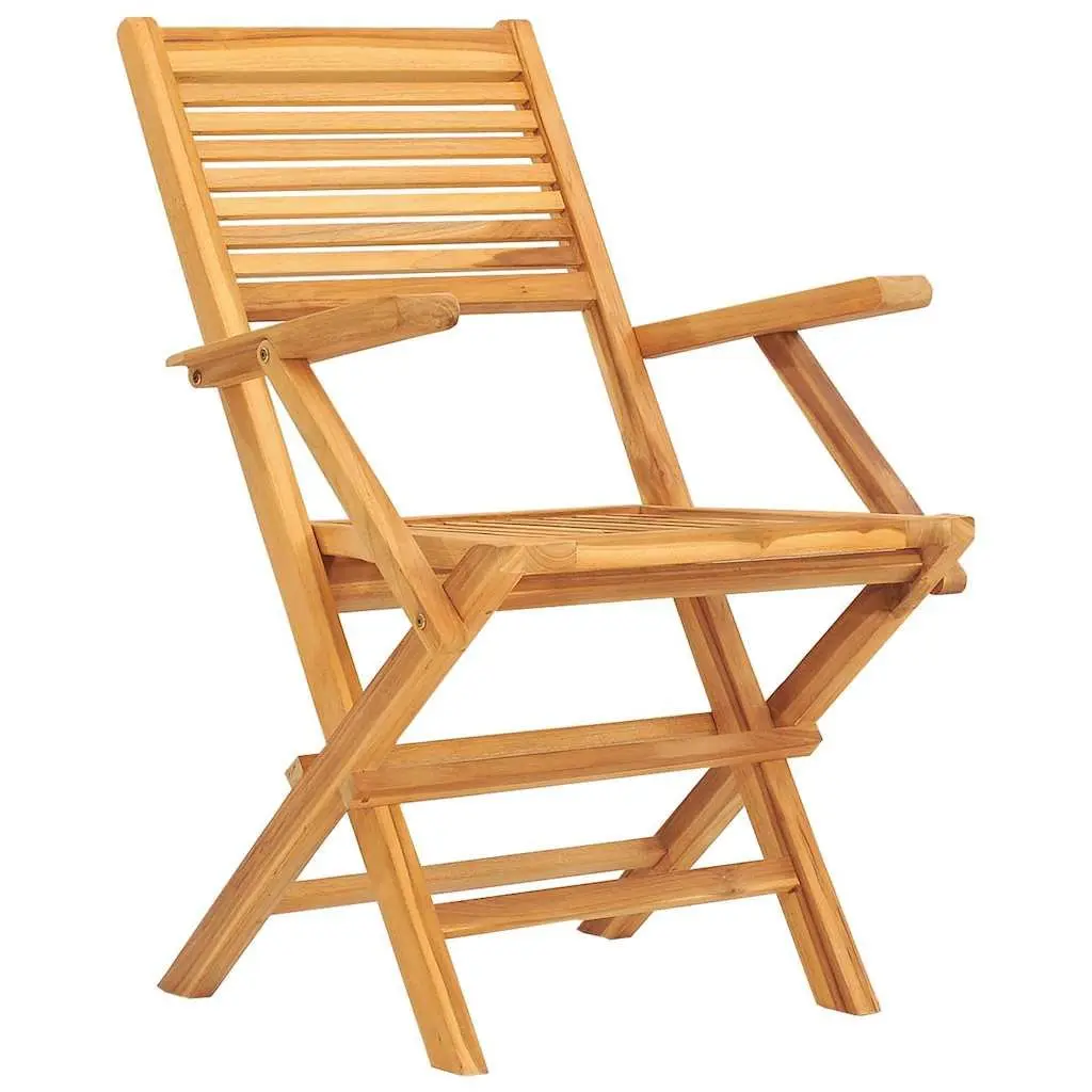 Folding Garden Chairs Outdoor Seating 2 Piece Solid Wood Brown
