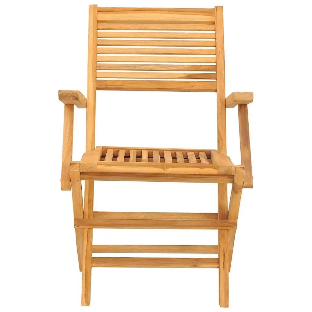 Folding Garden Chairs Outdoor Seating 2 Piece Solid Wood Brown