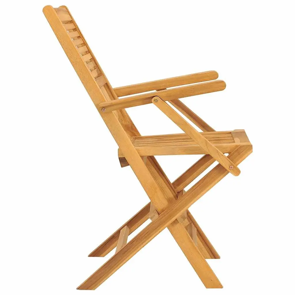 Folding Garden Chairs Outdoor Seating 2 Piece Solid Wood Brown